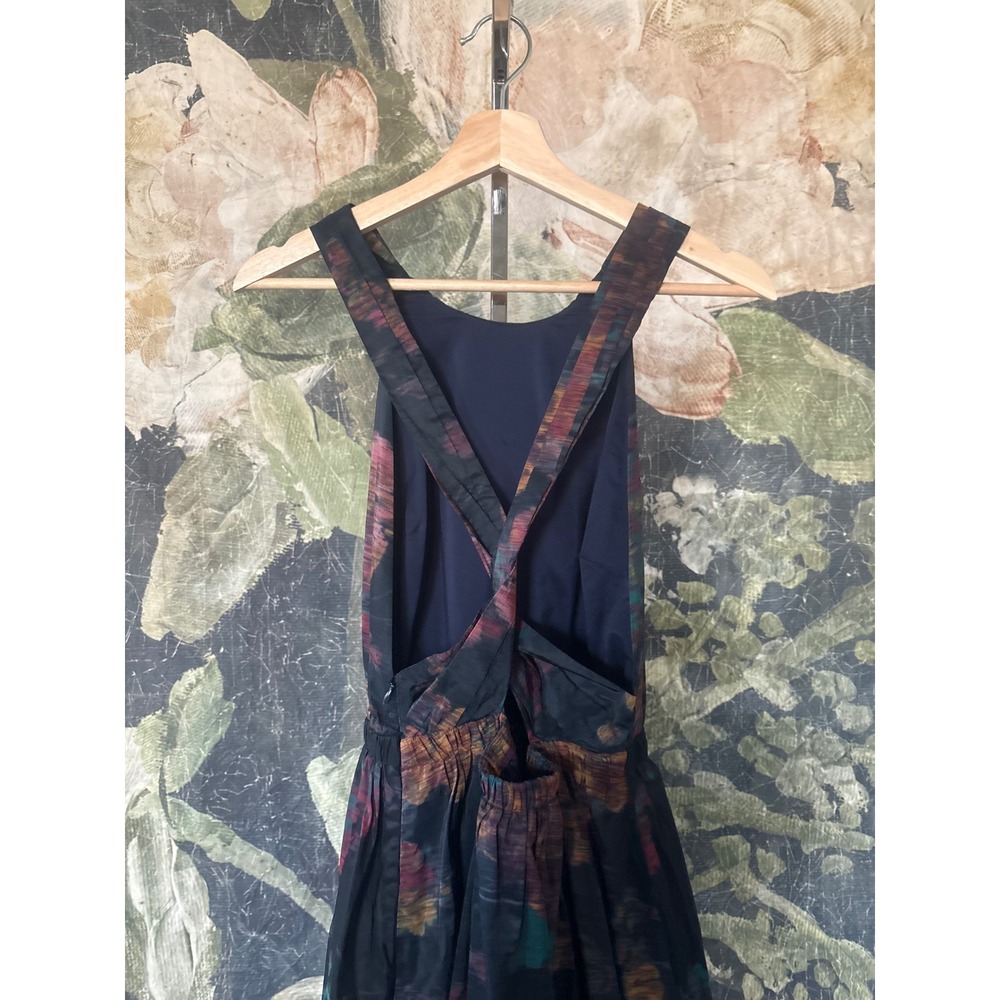 Ulla Johnson Leyna‎ Gathered Printed Taffeta Midi Dress Floral Open Back Size 6 - Picture 13 of 15